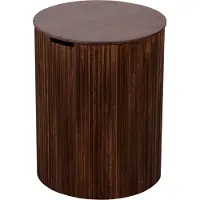 Lewis & Loft Bijzettafel Lonne - FSC mangohout - Met opbergruimte - ⌀40 cm – Walnoot bruin