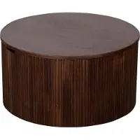 Lewis & Loft Salontafel Lonne - FSC mangohout - Met opbergruimte - ⌀70 cm – Walnoot bruin