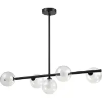 QUVIO Hanglamp met glazen bollen - Metaal - Glas - Zwart