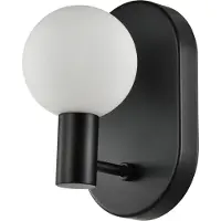 QUVIO Zwarte wandlamp - 1 lichtpunt - Metaal - Glas