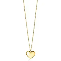 Zinzi 20mm gold plated zilveren hanger glad hart voor gravure ZIH2346G20 (zonder collier)