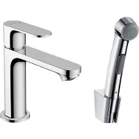 Hansgrohe Rebris S ééngreeps wastafelmengkraan 110 met bidette handdouche en doucheslang 160 cm zonder afvoer, chroom