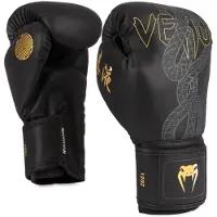 Venum Serpenti Bokshandschoenen Zwart Zilver Goud - 10 OZ
