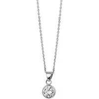 GLAMS ketting zirkonia 1,3 mm 41 + 4 cm - 7 mm - Zilver