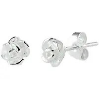 GLAMS oorknoppen roos - 6.5 mm - Zilver