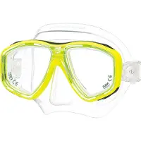 Tusa Freedom Ceos – Duikmasker met twee lenzen, comfortabele pasvorm dicht op het gezicht, Freedom Technology voor comfort en prestaties, hypoallergeen silicone – Geel/Transparant – M-212 FY