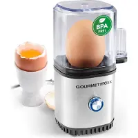 Gourmetmaxx eierkoker voor 1 ei - roestvrij staal/zwart