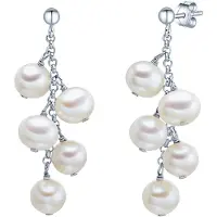Valero Pearls Oorbellen zilver / parelwit