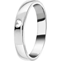 Lucardi Zilveren ring met uitgesneden hart