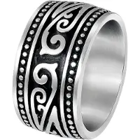 Lucardi Ring zwart / zilver