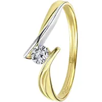 Lucardi Ring goud / zilver
