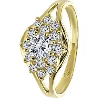 Lucardi Geelgouden ring met zirkonia