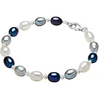 Valero Pearls Armband enziaan / duifblauw / zilver / wit