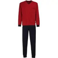 Götzburg Pyjama lang donkerblauw / donkerrood