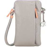Mywalit Smartphonehoesje 'Cremona' lichtgrijs / pasteloranje