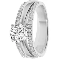 Lucardi Ring zilver / transparant