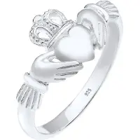 Elli - Elli Ringen Dames Claddagh Hart Liefde Vriendschap in 925 Sterling Zilver Verguld