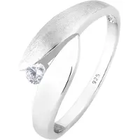 Elli - Elli Ringen Dames Solitaire Wikkelring met Zirkonia Kristallen in 925 Sterling Zilver