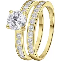 Lucardi Ring goud / transparant