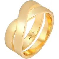 KUZZOI Ring 'Crossed' goud