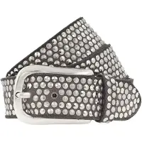 B.belt Studded belt I leather 90 cm bruin