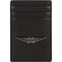 Police PT150-08536 Creditcard etui leer 7 cm met geldclip - 3 Sleuven - black