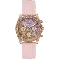 GUESS Analoog horloge goud / lila / pink