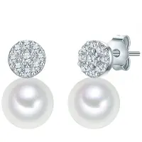 Valero Pearls Oorbellen zilver / transparant / parelwit