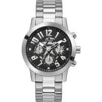 GUESS Analoog horloge 'Parker' zwart / zilver