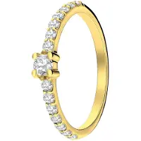 Lucardi Ring 'Statement' goud / transparant