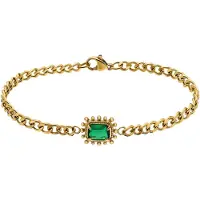 Lucardi Armband 'Vintage' goud / groen