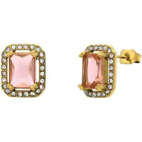 Lucardi Oorbellen 'Vintage' goud / pink / transparant