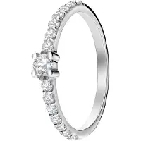 Lucardi Ring 'Statement' zilver / transparant