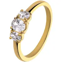 Lucardi Ring 'Vintage' goud / transparant