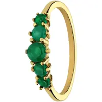 Lucardi Ring goud / groen