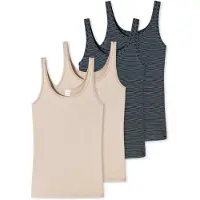 Schiesser Onderhemd 'Essentials' beige / zwart / wit
