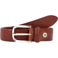 B.belt Riem 'Vince' roestbruin / zilver