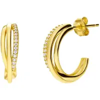 Lucardi Oorbellen 'Klassisch' goud / transparant