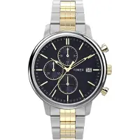Timex Analoog horloge 'Chicago' navy / goud / zilver