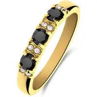 Lucardi Ring 'Weinlese' goud / zwart / wit