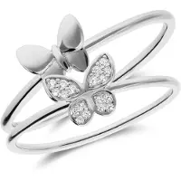 Lucardi Ring 'Klassisch' zilver / wit