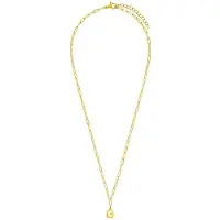 Lucardi Dames Stalen goldplated ketting closed forever letter G - Ketting - Staal - Goudkleurig - 47 cm
