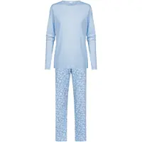 Mey Pyjama 'Flower Meadow' lichtblauw / wit