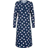 Mey Nachthemd 'Scribbled Dots' donkerblauw / pink / wit