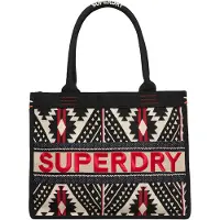 Superdry Shopper crème / rood / zwart