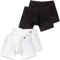 Schiesser Boxershorts 'Authentic' zwart / wit