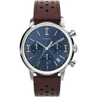 Timex Analoog horloge 'Marlin' blauw / bruin