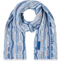 Carlo colucci Sjaal ' Di Rosa ' beige / blauw / wit