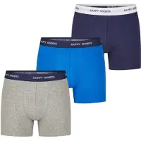 Happy Shorts Boxershorts ' Jersey ' navy / royal blue/koningsblauw / grijs gemêleerd