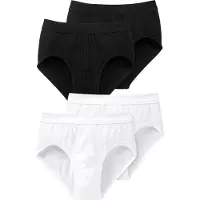 Schiesser Slip 'Authentic' zwart / wit